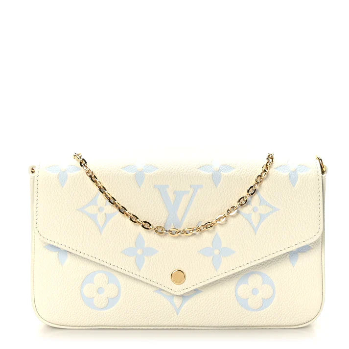 Louis Vuitton Chain Wallet Latte Candy Blue