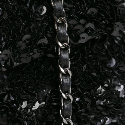 CHANEL Sequin Mini Flap Bag - Black