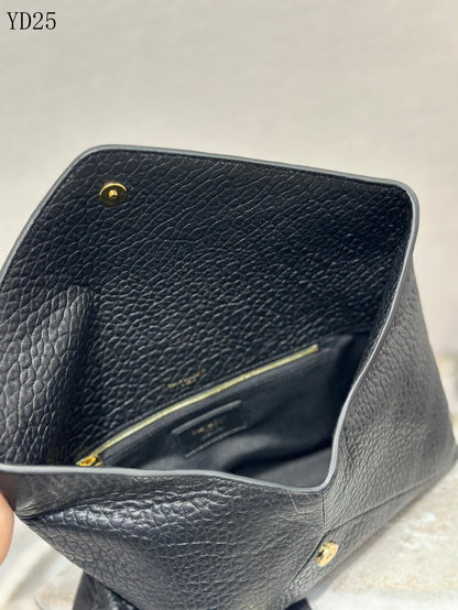 Grainy Leather Clutch Bag
