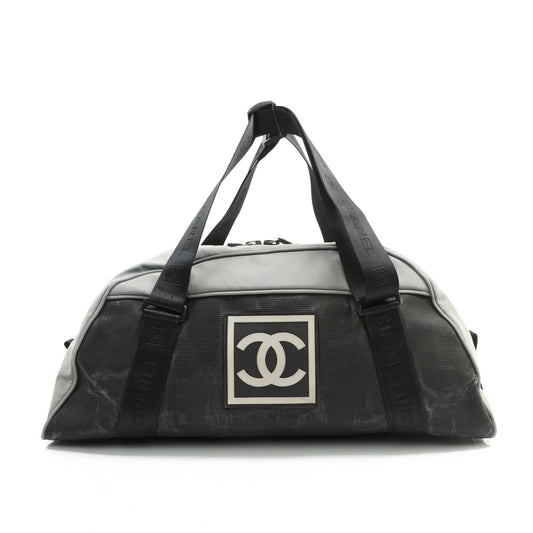 Chanel Boston Bag Nylon Gray