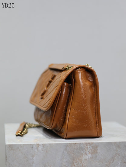 Niki Medium Patent Leather Shoulder Bag