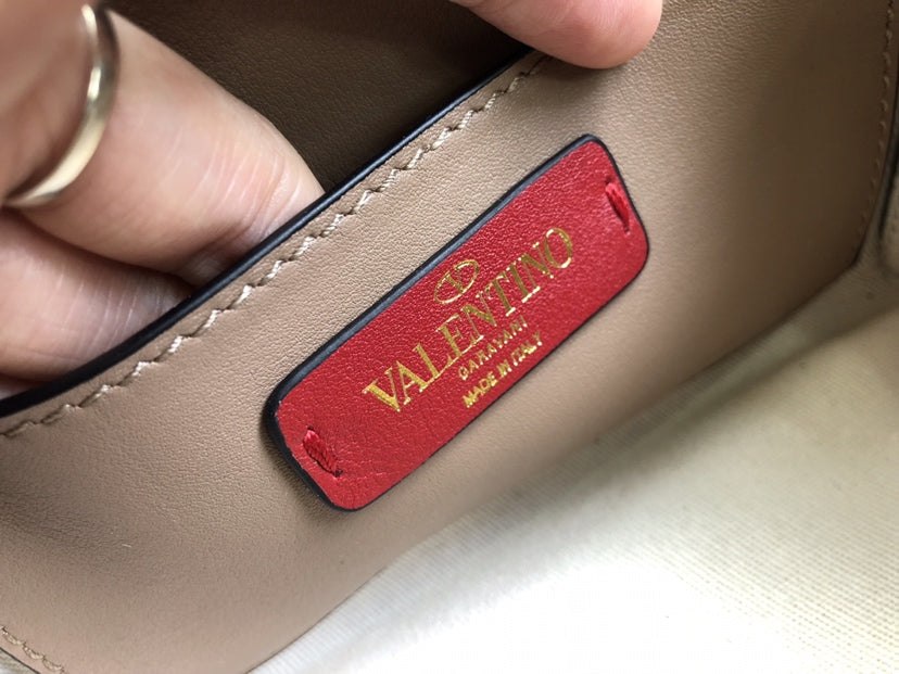Rockstud Calfskin Shoulder Bag with Studded Strap