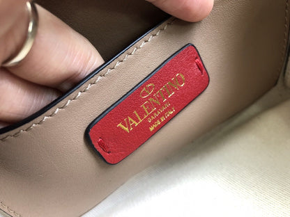Rockstud Calfskin Shoulder Bag with Studded Strap