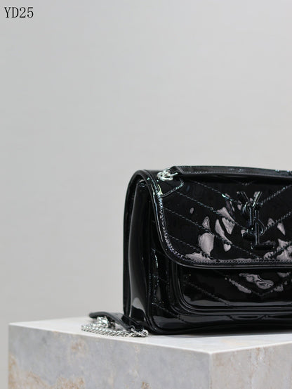 Niki Medium Patent Leather Shoulder Bag