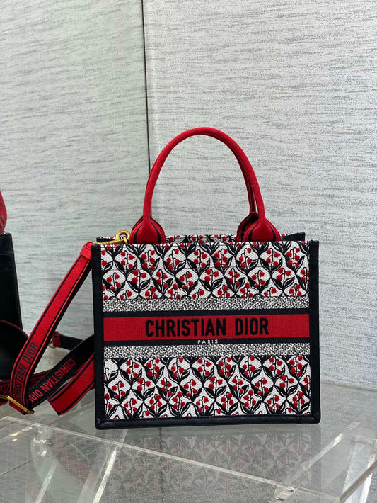 Canvas Mini Tote Bag with Leather Trim
