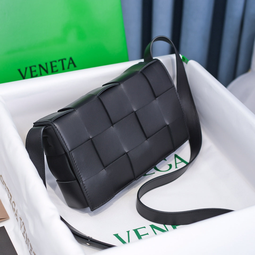 Cassette-Style Woven Shoulder Bag