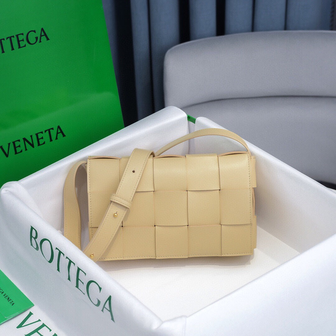 Cassette-Style Woven Shoulder Bag