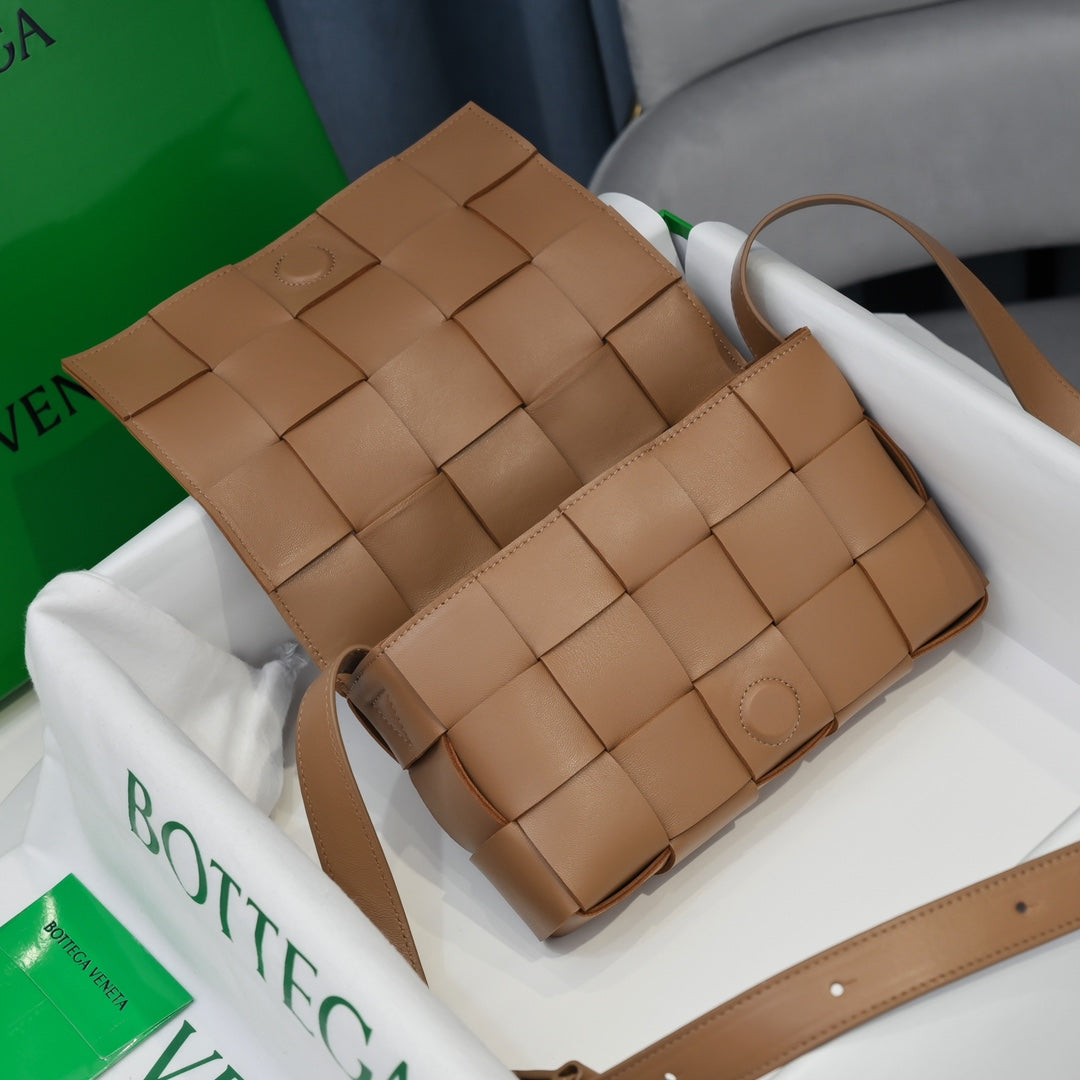 Cassette-Style Woven Shoulder Bag