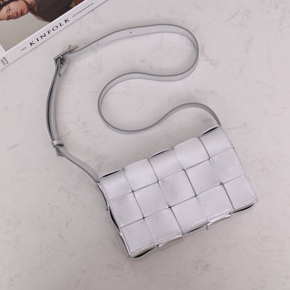 Cassette-Style Woven Shoulder Bag
