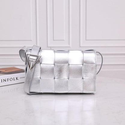 Cassette-Style Woven Shoulder Bag