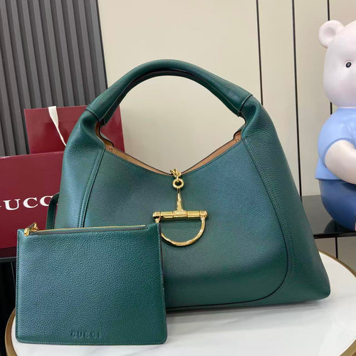 Softbit Style Deep Green Grained Leather Shoulder Bag