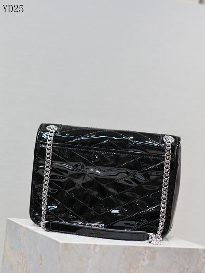 Niki Medium Patent Leather Shoulder Bag