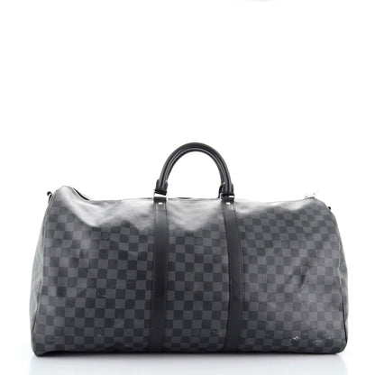 Louis Vuitton Keepall Bandouliere Bag Damier Graphite 55