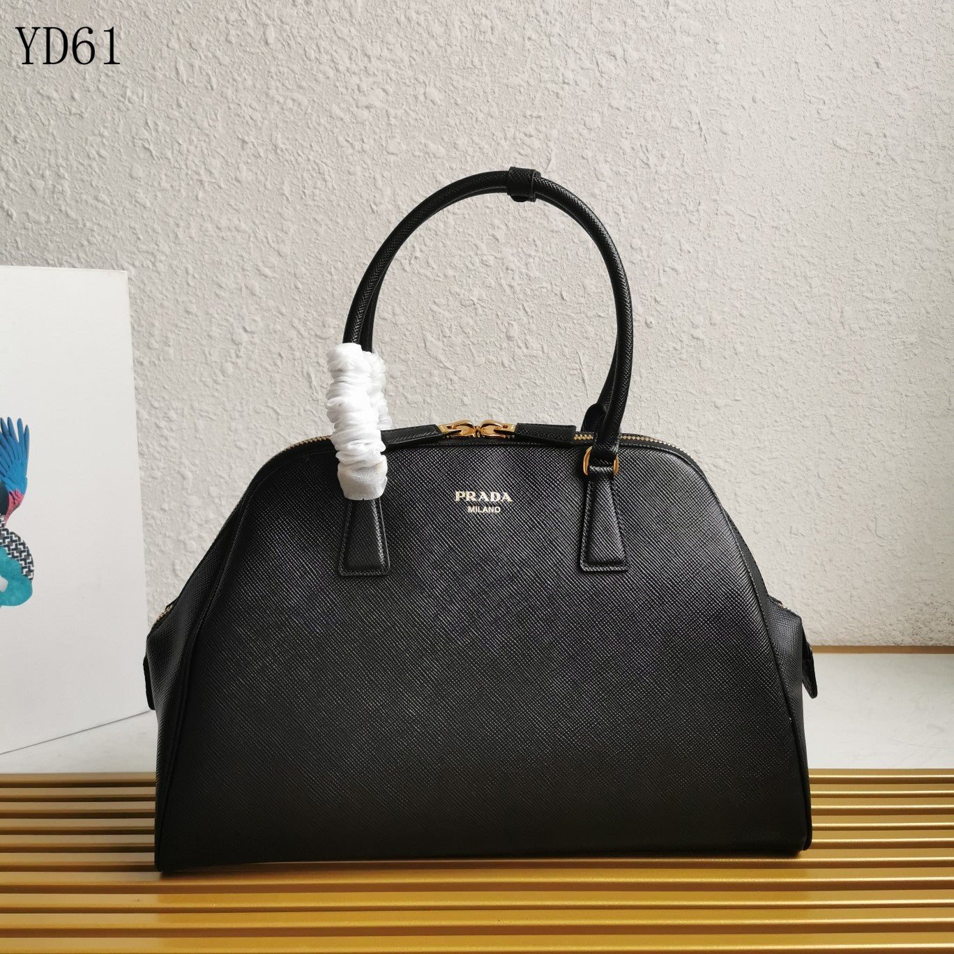 Saffiano Leather Top Handle Bag