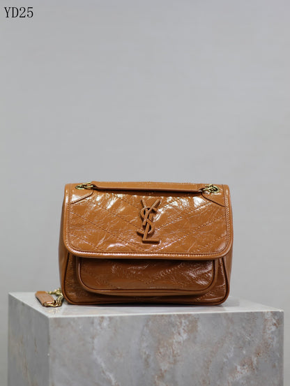 Niki Medium Patent Leather Shoulder Bag