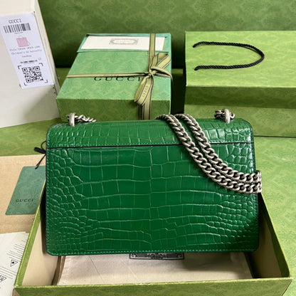 Croc-Embossed Dionysus Shoulder Bag