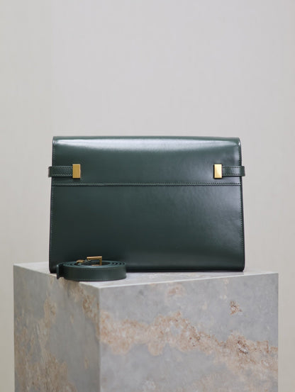 Crocodile-Embossed Leather Chain Bag