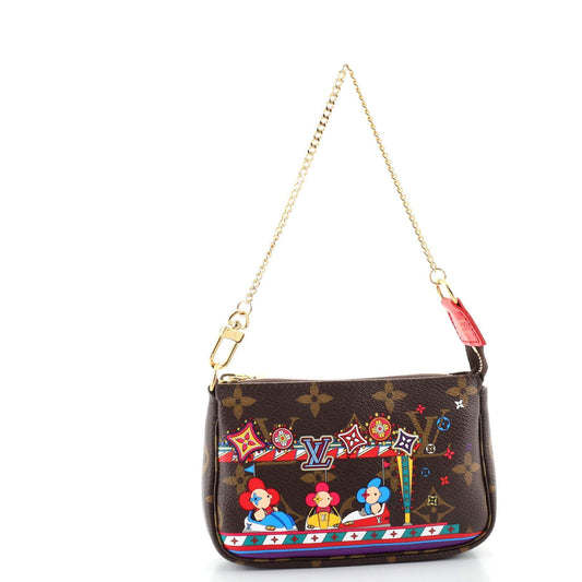 Louis Vuitton Mini Pochette Accessoires Limited Edition Vivienne Xmas Monogram Canvas