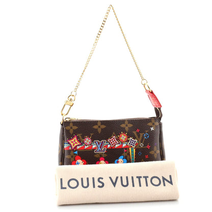 Louis Vuitton Mini Pochette Accessoires Limited Edition Vivienne Xmas Monogram Canvas