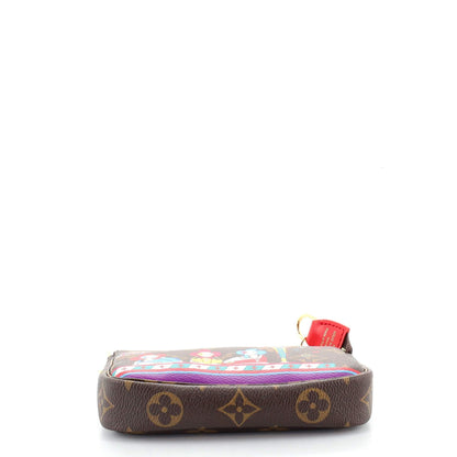 Louis Vuitton Mini Pochette Accessoires Limited Edition Vivienne Xmas Monogram Canvas