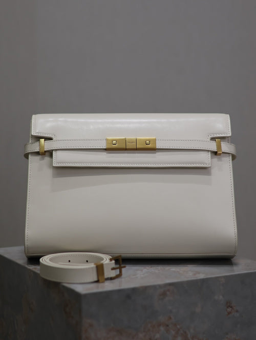 Crocodile-Embossed Leather Chain Bag