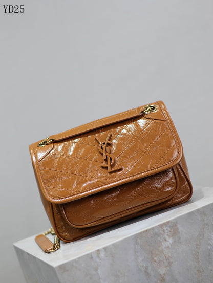 Niki Medium Patent Leather Shoulder Bag