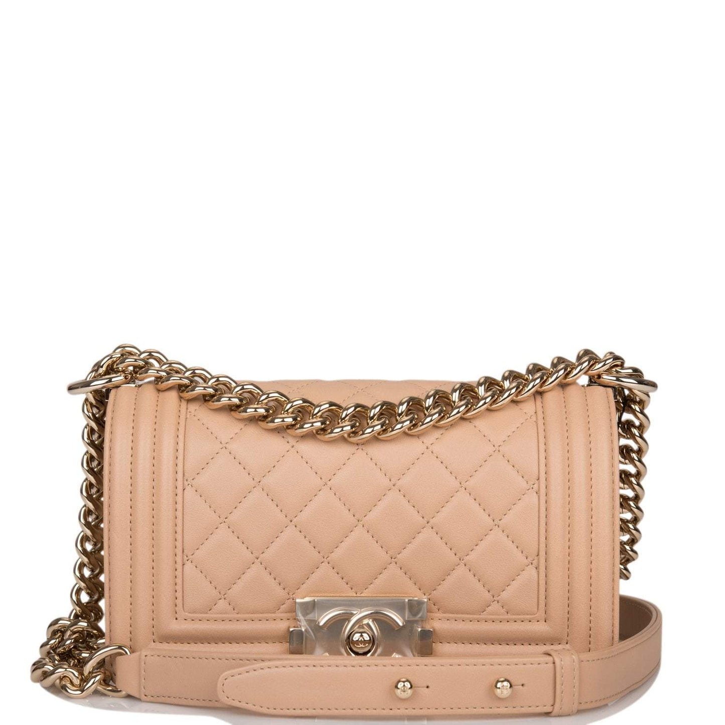 Chanel Camel Quilted Lambskin Small Boy Bag Light Gold Hardware-Payment 2