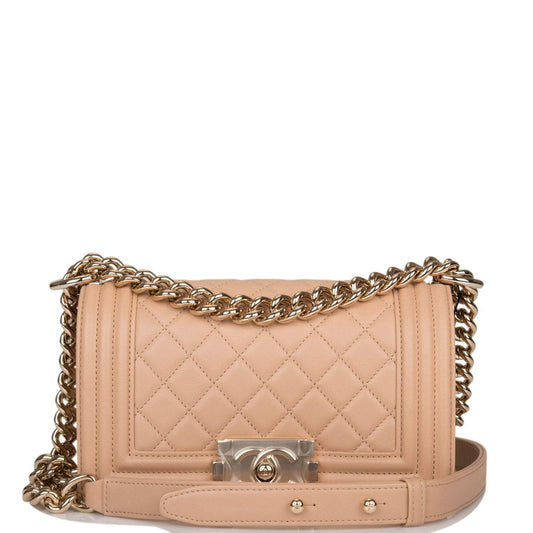 Chanel Camel Quilted Lambskin Small Boy Bag Light Gold Hardware-Payment 2