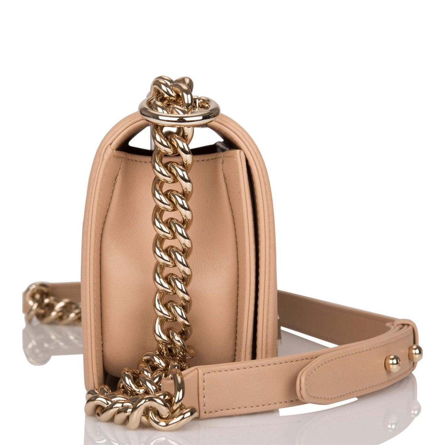 Chanel Camel Quilted Lambskin Small Boy Bag Light Gold Hardware-Payment 2