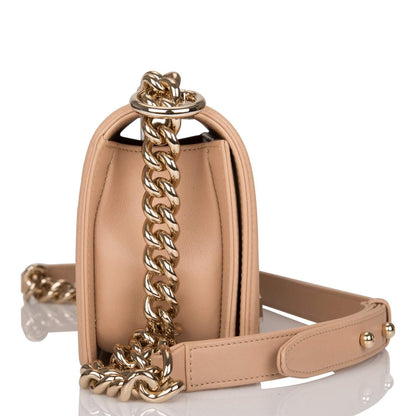 Chanel Camel Quilted Lambskin Small Boy Bag Light Gold Hardware-Payment 2