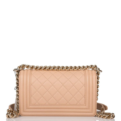 Chanel Camel Quilted Lambskin Small Boy Bag Light Gold Hardware-Payment 2