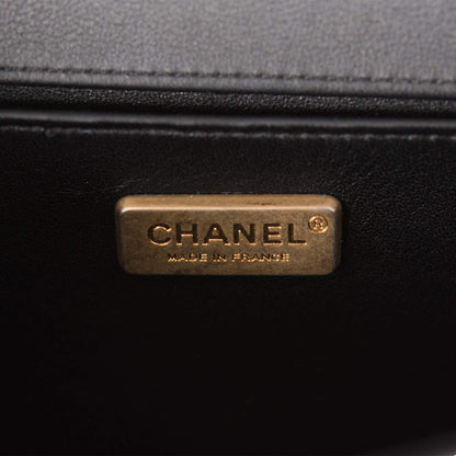 Chanel Black Python Medium Boy Bag Antique Gold Hardware