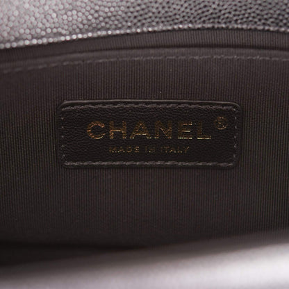 Chanel Small Boy Bag Black Caviar Antique Gold Hardware