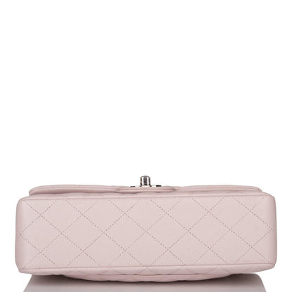 Chanel Small Classic Double Flap Bag Light Purple Lambskin Silver Hardware