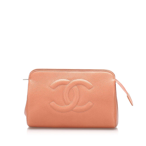 Chanel CC Caviar Leather Pouch