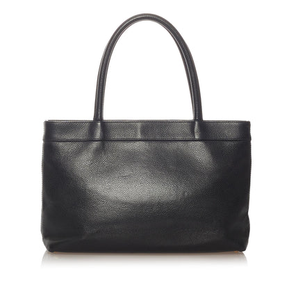 Chanel CC Caviar Leather Tote Bag