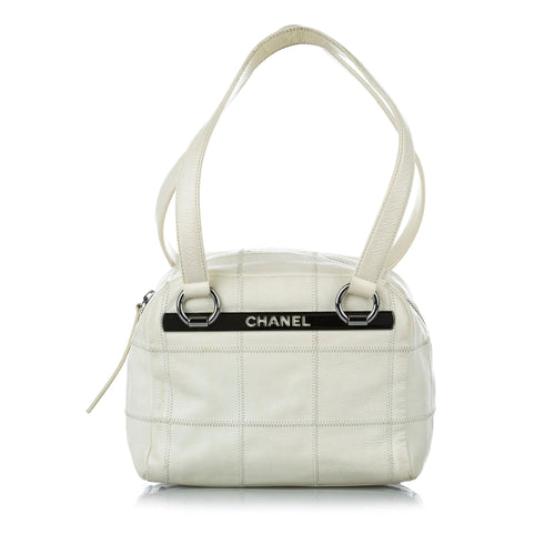 Chanel Choco Bar Caviar Leather Shoulder Bag