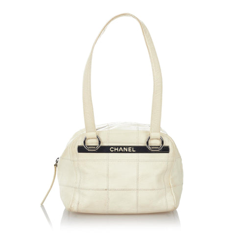 Chanel Choco Bar Caviar Leather Shoulder Bag