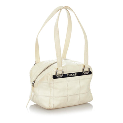 Chanel Choco Bar Caviar Leather Shoulder Bag
