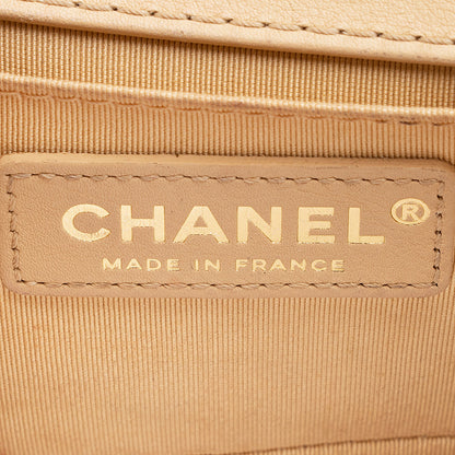Chanel Lambskin Chain Top Handle Small Boy Bag
