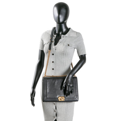 CHANEL Large Original Clasp Boy Bag- Black