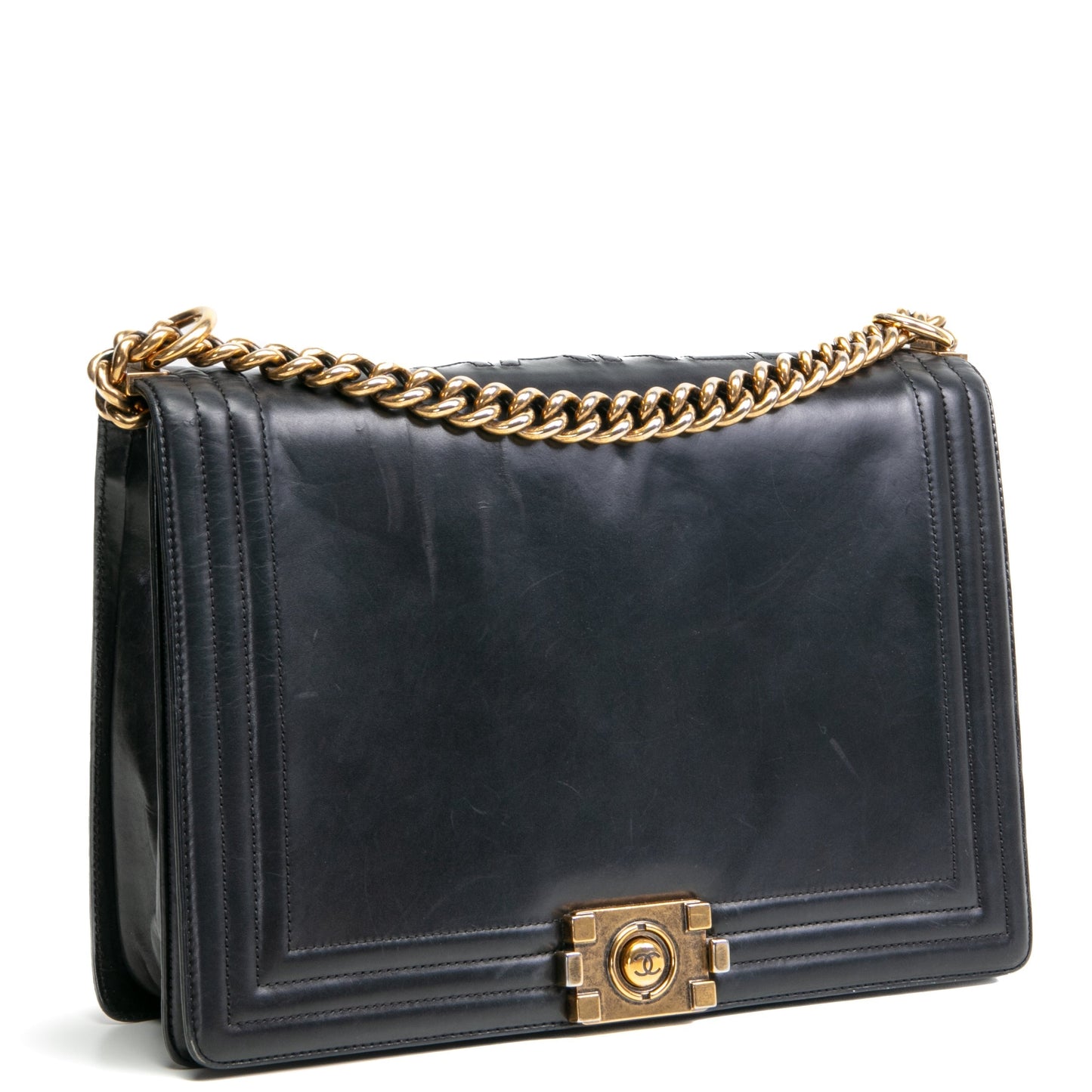 CHANEL Large Original Clasp Boy Bag- Black