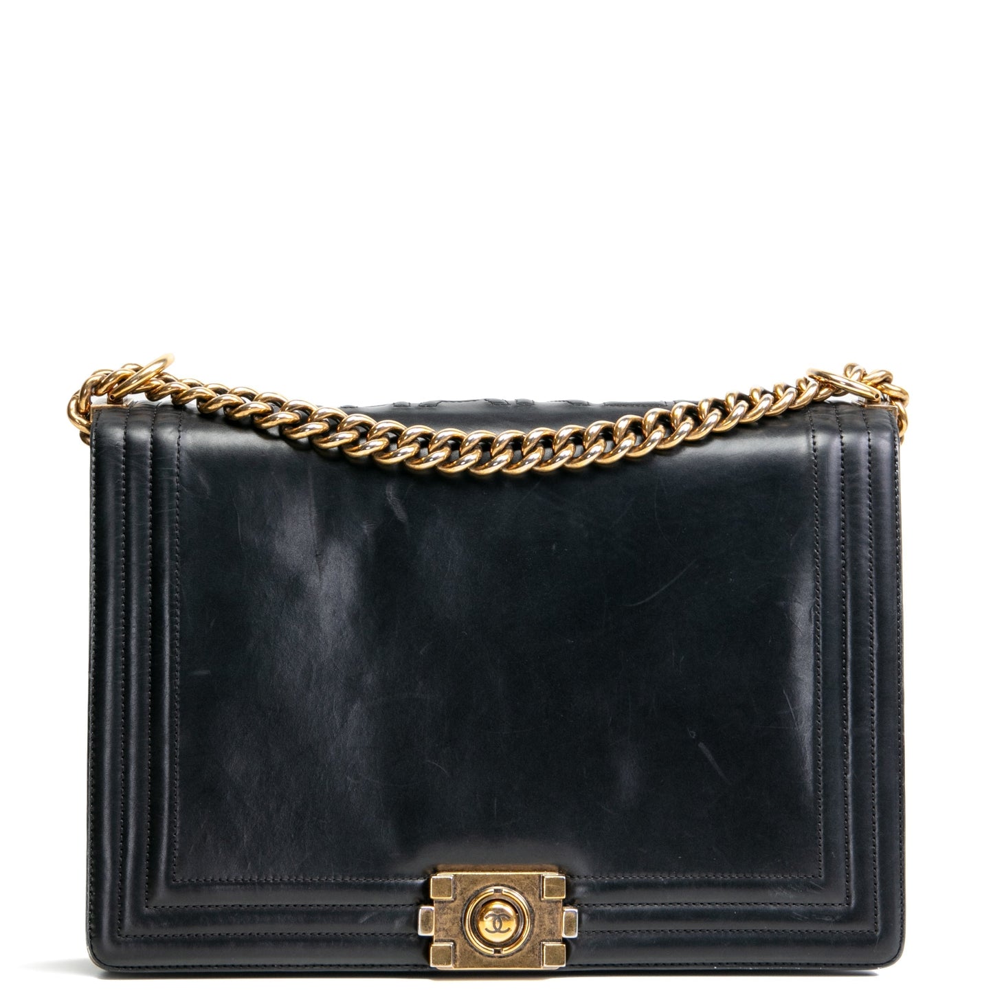 CHANEL Large Original Clasp Boy Bag- Black