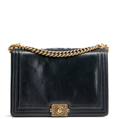 CHANEL Large Original Clasp Boy Bag- Black