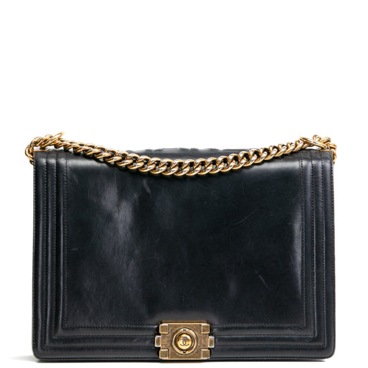 CHANEL Large Original Clasp Boy Bag- Black