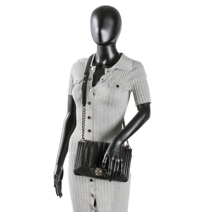CHANEL 3D Pleated Medium Boy Bag - Black