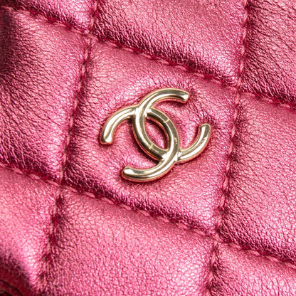 CHANEL Mini Hollywood Blvd Flap w/ Coin Purse - Metallic Pink