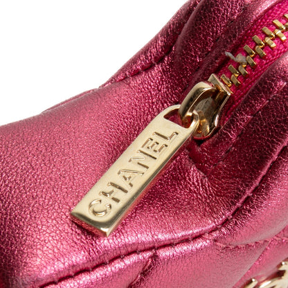 CHANEL Mini Hollywood Blvd Flap w/ Coin Purse - Metallic Pink