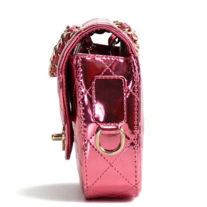 CHANEL Mini Hollywood Blvd Flap w/ Coin Purse - Metallic Pink