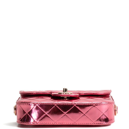 CHANEL Mini Hollywood Blvd Flap w/ Coin Purse - Metallic Pink